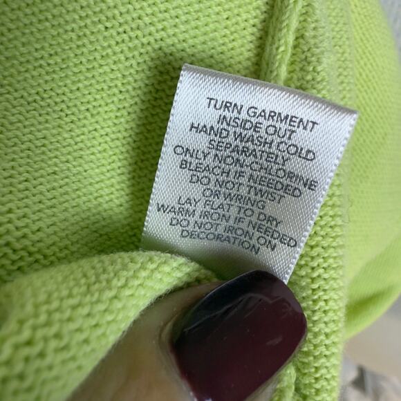 Christopher & Banks sz. XL light green embroidered sweater. 3/4 sleeve. #4246 - Picture 8 of 9